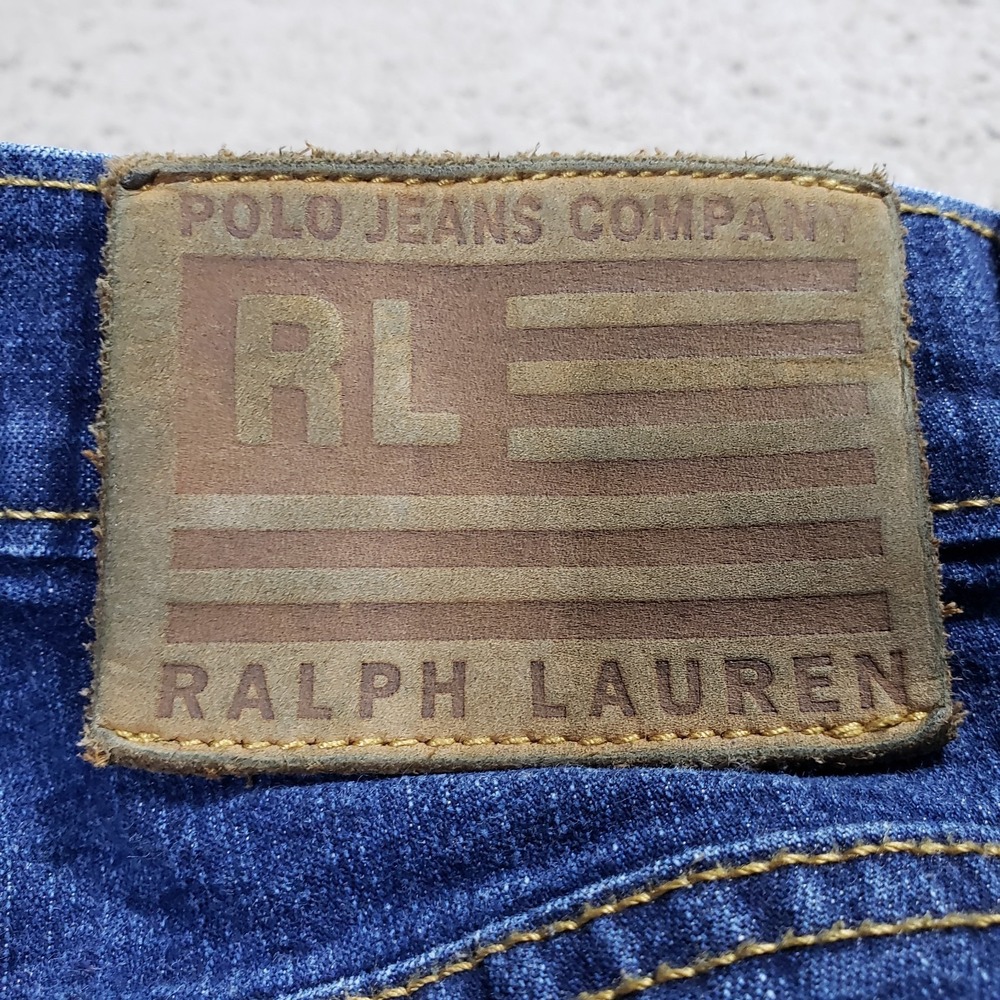 Vintage Y2K Polo Ralph Lauren Bootcut Jeans Women 6 (28x28) Blue RL Flag Western - Picture 10 of 10